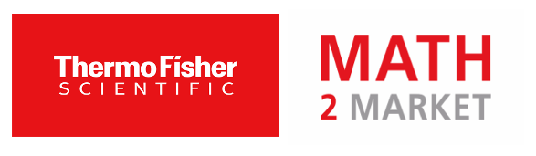Side by side of ThermoFisherScientific & Math2Market Logos