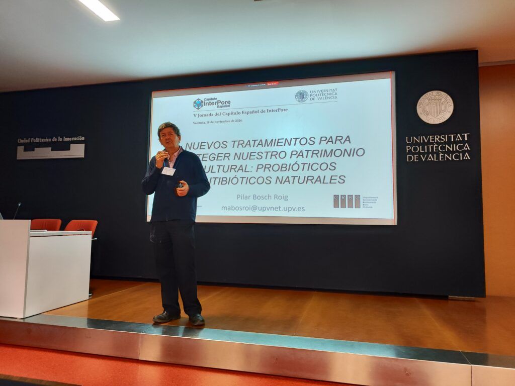 Person presenting at Spain meeting