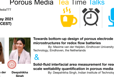 Porous Media Tea Time Talks on May 18