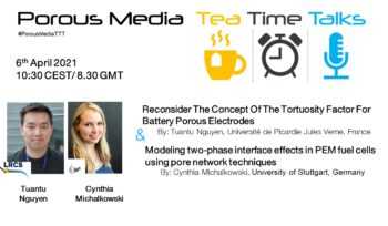 TTT - Porous Media Tea Time Talks on April 6